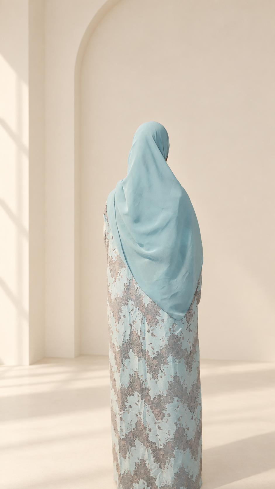 Sage Blossom Floral Lace Abaya