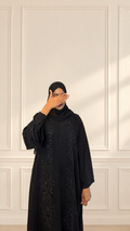 Midnight Bloom Luxury Open Abaya