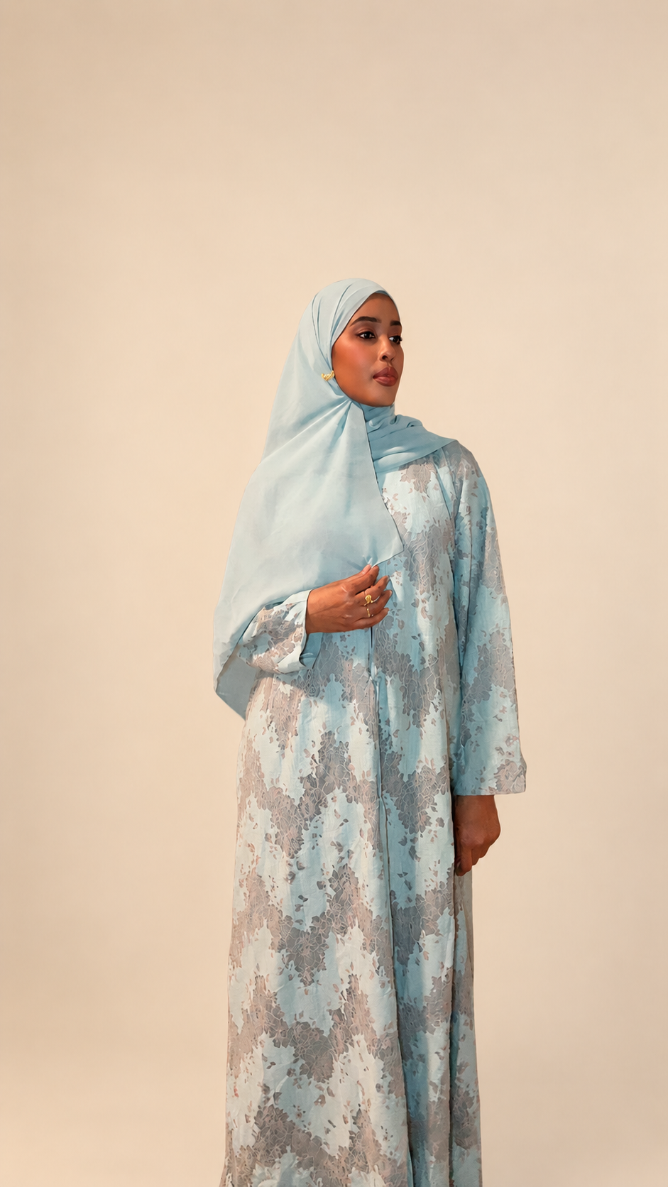 Sage Blossom Floral Lace Abaya