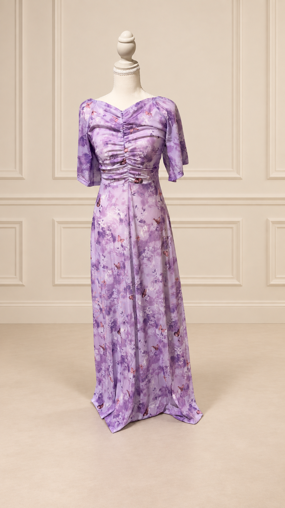 Lavender Butterfly Garden Maxi Dress
