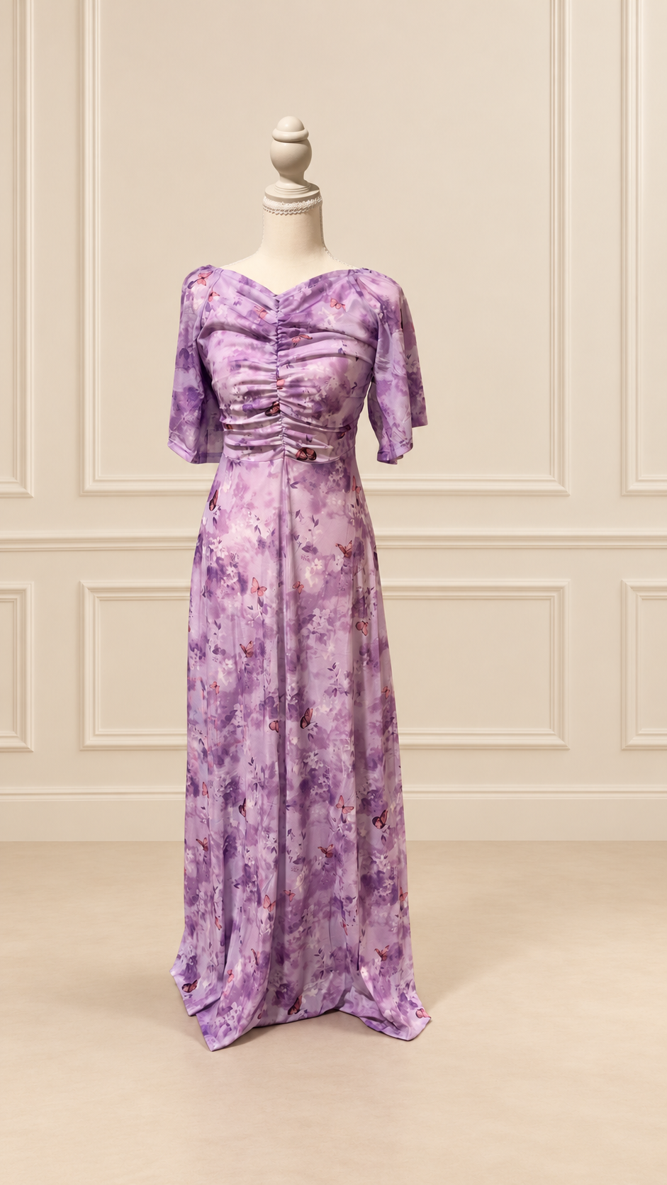 Lavender Butterfly Garden Maxi Dress